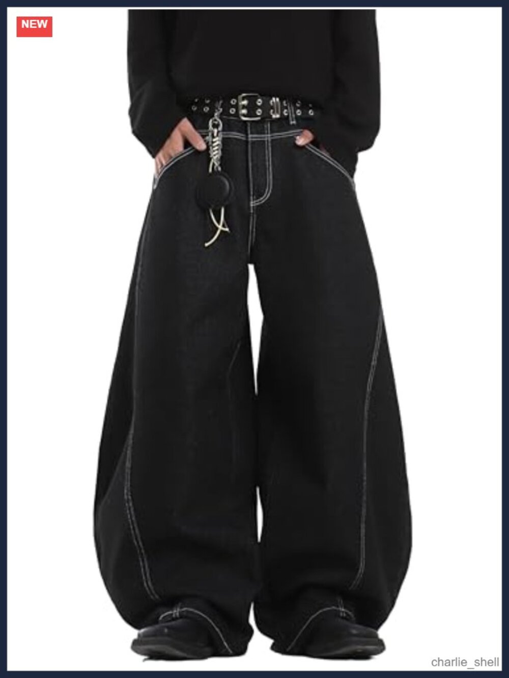 Baggy Barrel Jeans for Men Wide Leg Loose Fit Y2K Streetwear Denim